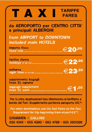 ADFcartello tariffe taxi