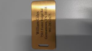 CS734/2024 GOLDEN NAME AND ADDRESS TAG