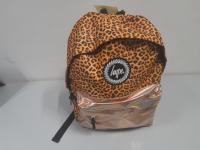 CS505/2024 BEIGE LEOPARD BACKPACK WITH PINK POCKET - HYPE BRAND